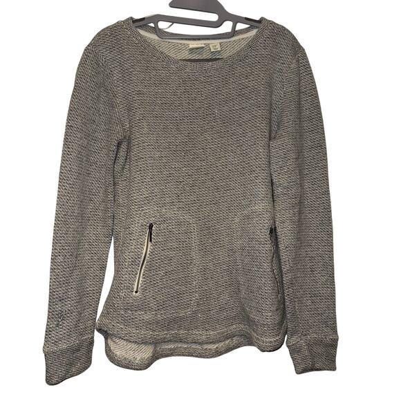 Lucy & Laurel Long Sleeve Medium Women's Pullover Grey Zipper Pockets Crew Neck - Picture 1 of 7